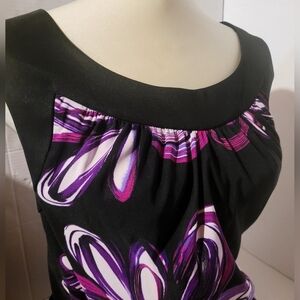 Dress Barn Black and Pink One Shoulder Sundress Size 18W